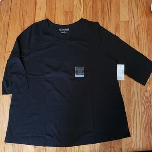 Black top 3/4 Length sleeves  14/16 OX NEW